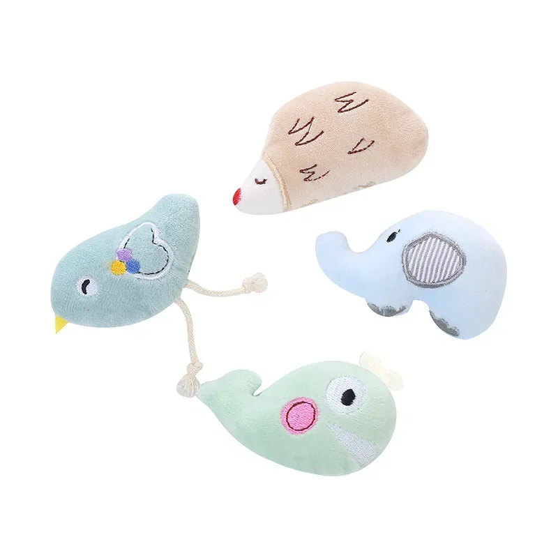 Paquete de 4 juguetes de peluche con forma de pájaro, elefante, erizo, Hi Play, contiene hierba gatera, juguetes para gatos, suministros interactivos para mascotas - imagen 4