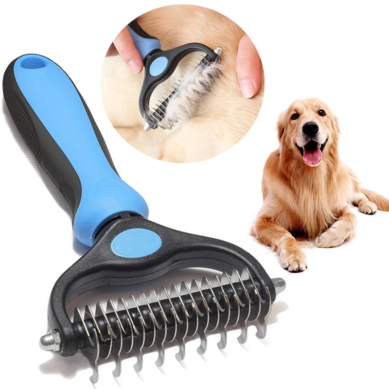 Cepillo para quitar el pelo de perros y gatos, herramienta para quitar el pelo de perros y gatos, cepillo de aseo para cortar piel enredada, - imagen 2