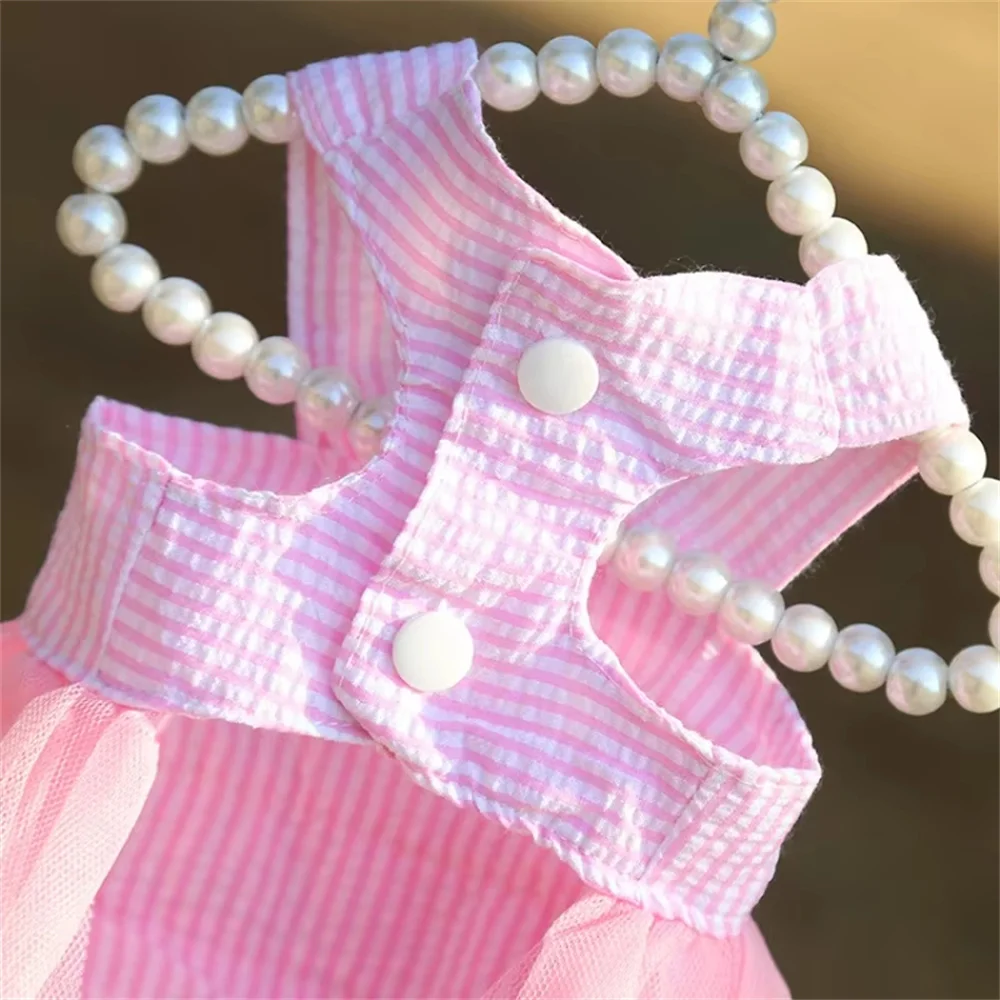 Vestido de verano para perros, falda de encaje para gatos, ropa para mascotas, falda a rayas para Chihuahua, ropa de princesa para cachorros, ropa bonita para cachorros, producto para mascotas - imagen 4