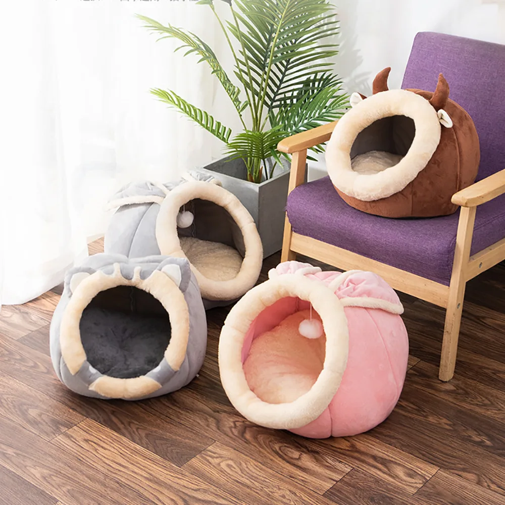 Cama redonda para gatos, nido de perrera, cueva para dormir, cesta para mascotas, cojín para tumbona, casa para gatos, tienda para perros - imagen 3