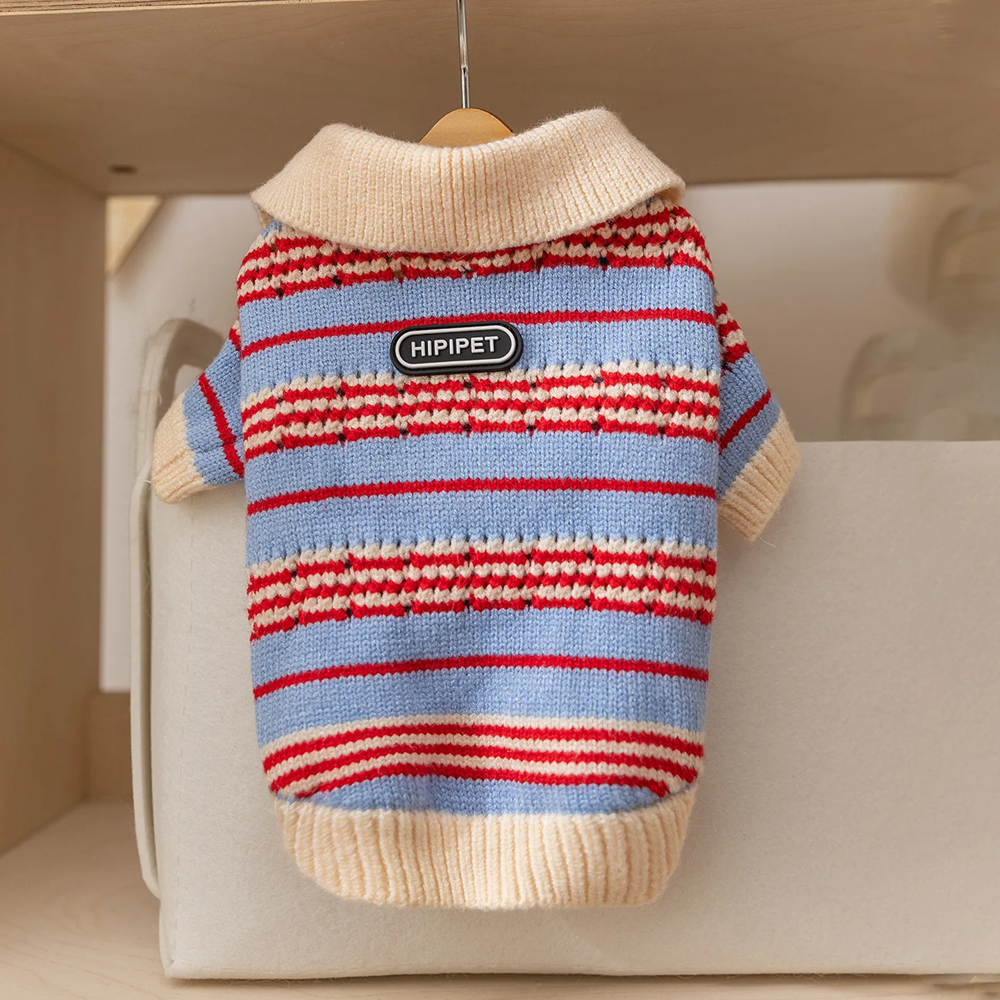 Jersey de punto rayado para perros pequeños y gatos – Cálido y cómodo - imagen 4