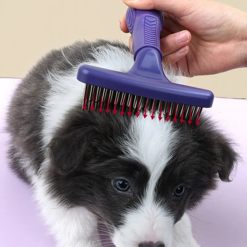 Cepillo profesional de acero inoxidable para perros y gatos, peine de masaje, removedor de pelo, cepillo de aseo, apertura de nudo - imagen 3
