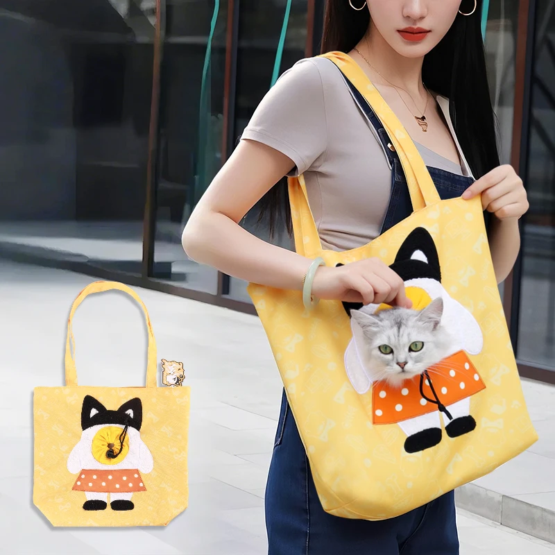 Bolsa transportadora ligera para mascotas para gatos de menos de 15 libras, bolso acolchado acolchado con Clip de correa de seguridad, transporte portátil cómodo - imagen 2