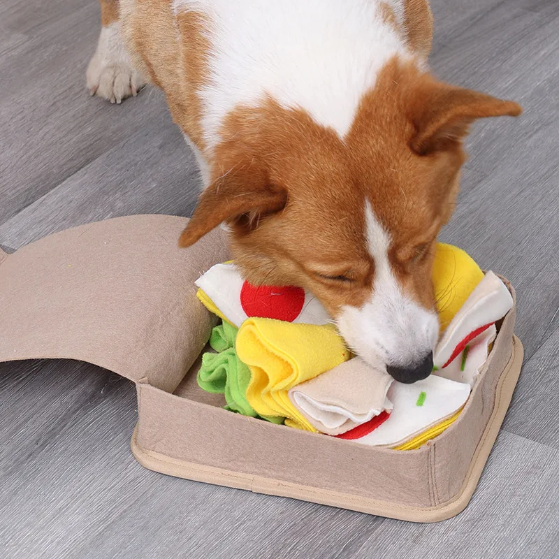 Pet Dog Pizza Sniffing Toy Grinding Sound Leaking Sound Dog Sniffing Toy Dog Toys for Small Dogs Accessories - imagen 4