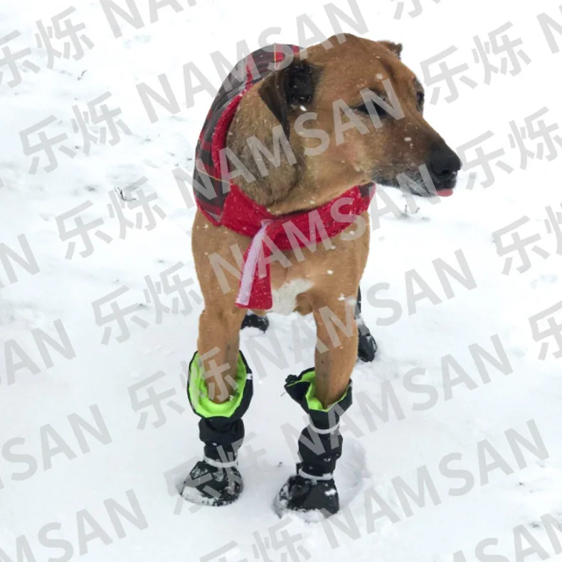 Botas impermeables cálidas para perro mediano ajustables reflectantes - imagen 2