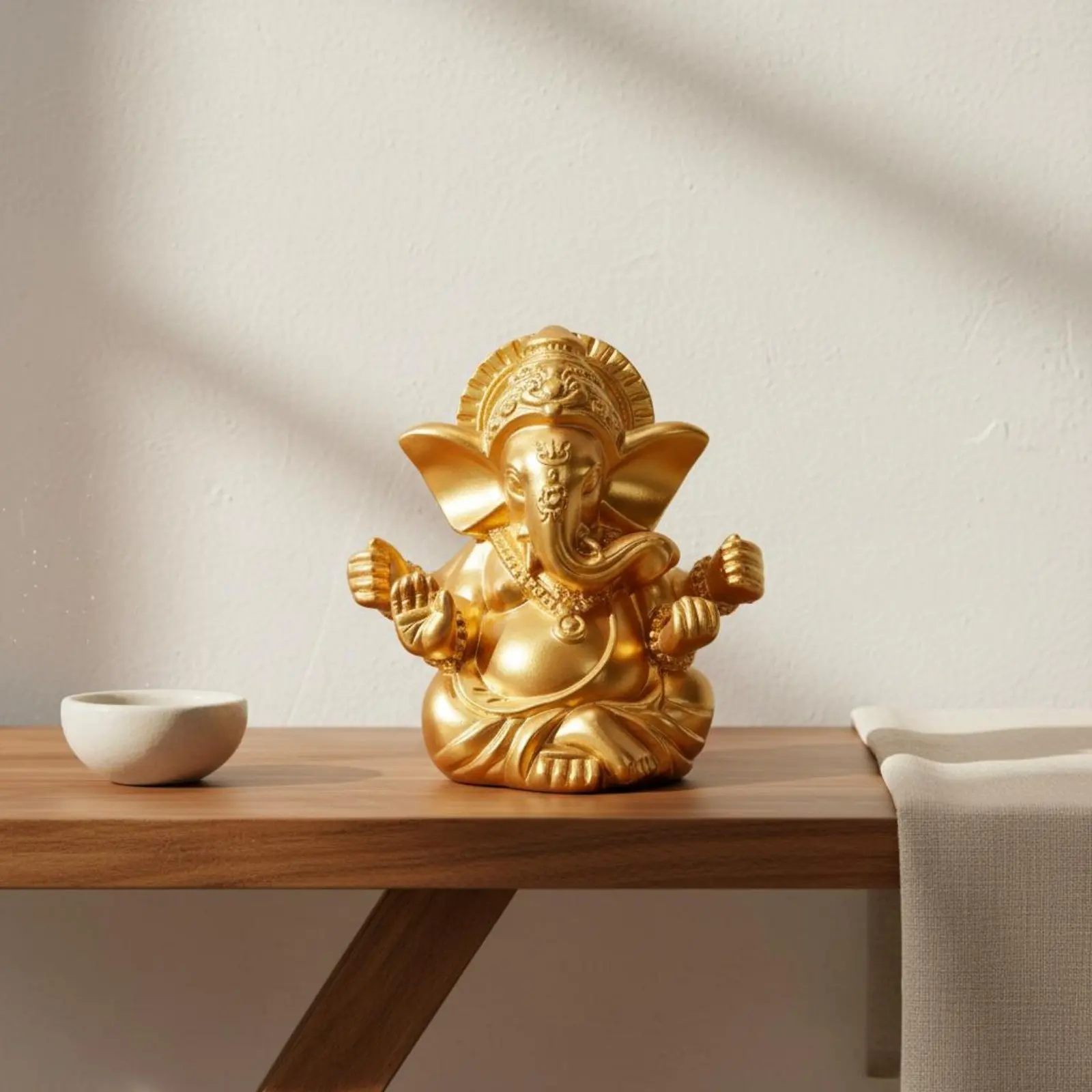 Estatua artesanal Ganpati – Dios elefante hindú para buena suerte - imagen 2