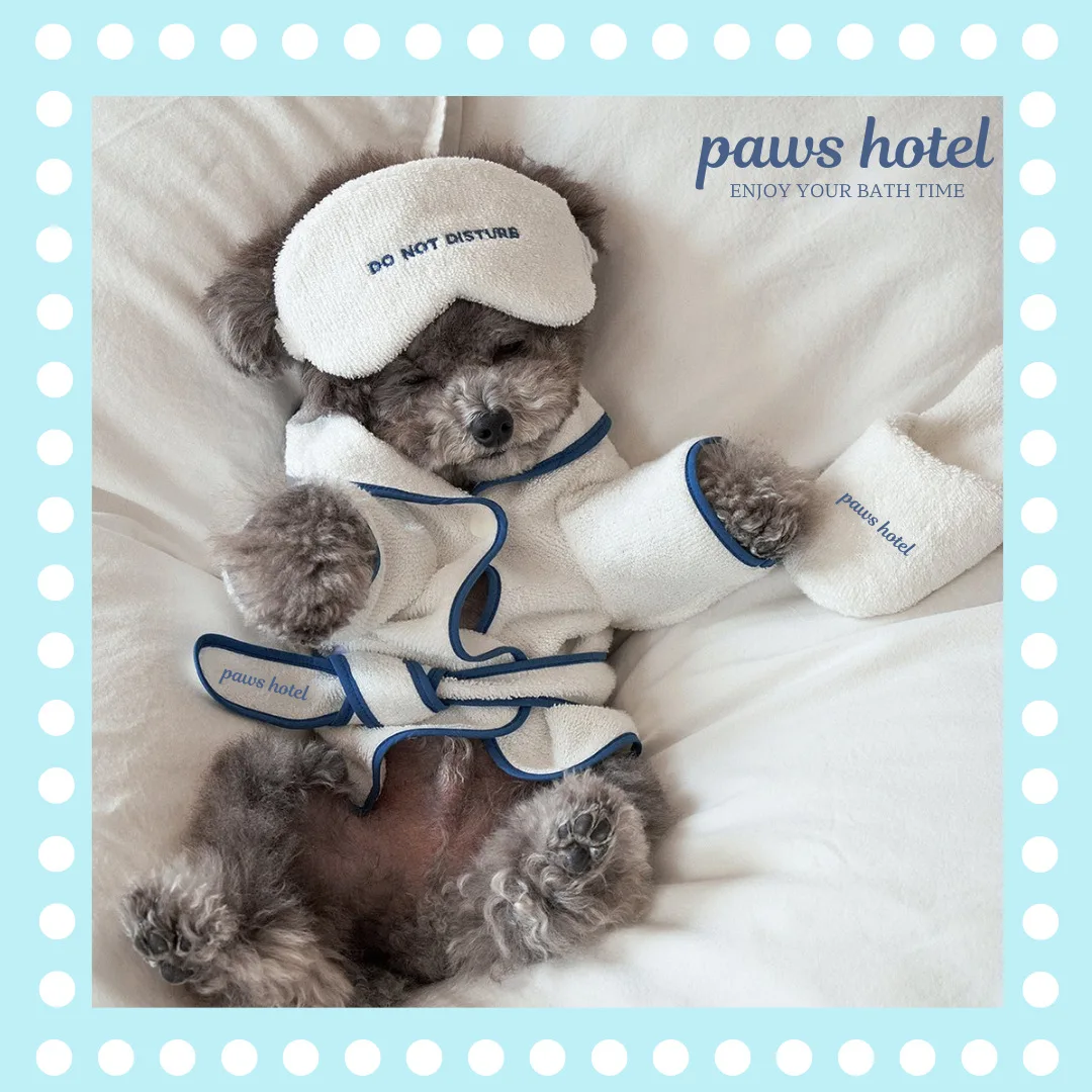Ropa bonita de estilo de Hotel INS para cachorros y perros, Toalla de baño para mascotas, albornoz, accesorios para fotos, camisón, pijamas de diseñador, Bichon, peluche, Bulldog, regalo