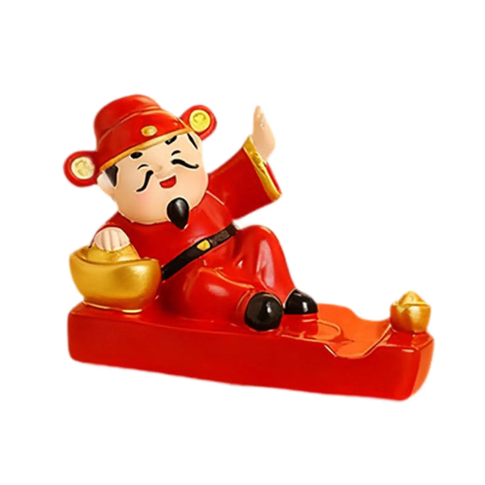 Adorno de Dios de la riqueza, estatua, soporte para teléfono de escritorio, decoración creativa, práctico, regalo de Año Nuevo, estatuilla - imagen 2