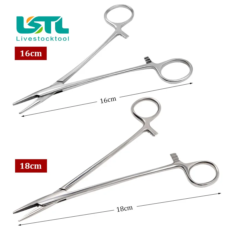 Porta agujas quirúrgicas de 16/18cm, pinzas hemostáticas, pinzas de ortodoncia de acero inoxidable, instrumento de dentista veterinario - imagen 3