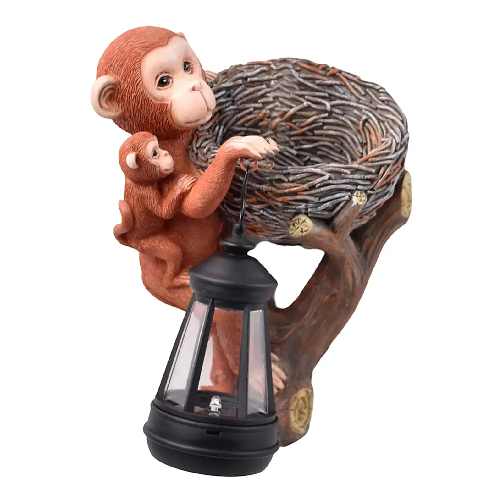 Colección de estatuas de mono con luz Solar, adorno decorativo de resina, decoración de jardín y paisaje para pasarela, exterior, patio de casa - imagen 3