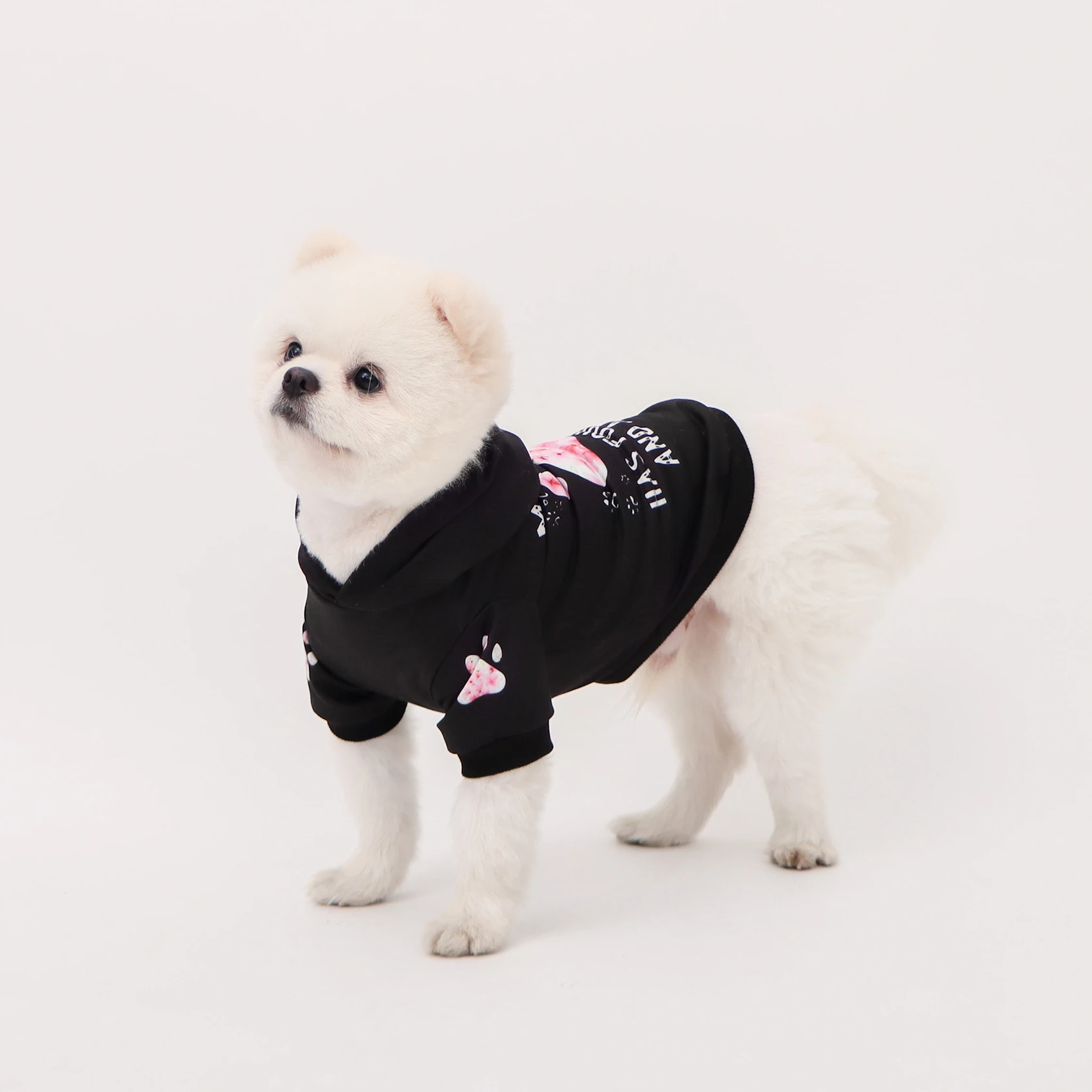 Sudadera Rosa con Capucha Huella Floral para Perros y Gatos - imagen 3