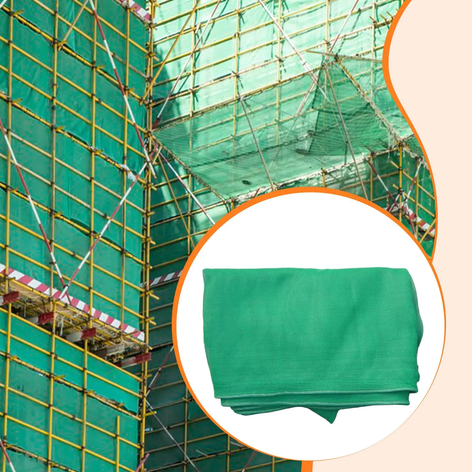 Red para cercas de construcción, red de defensa de desechos de 1,8 m × 6 m, recinto de red de andamio de barrera temporal para grava - imagen 3