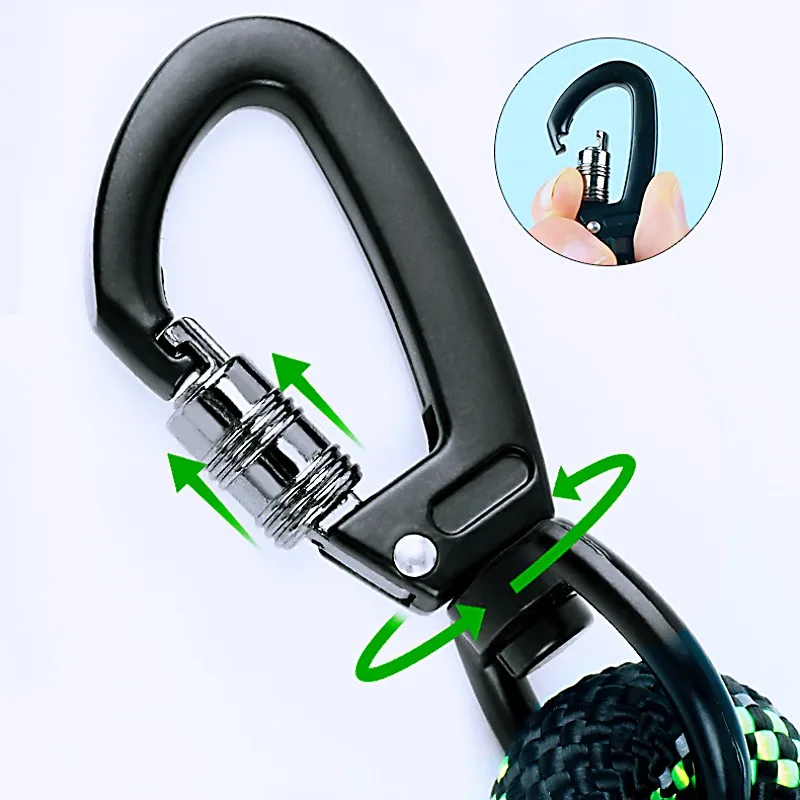 Correa para perro, correa corta para perros, correas reflectantes para caminar para perros grandes, cadena de nailon para mascotas, correas para perros con mango cómodo, cuerda de 62cm - imagen 5