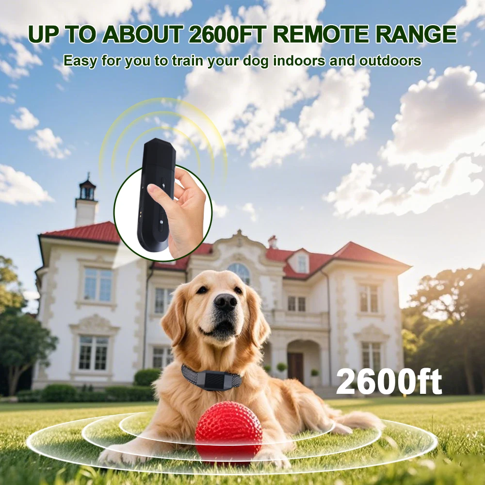 Dog Shock Training Collar Smart Remote Control Waterproof 26 Inch Adjustable 3 Modes Pet Dogs Anti Barking Behavior Correction - imagen 4