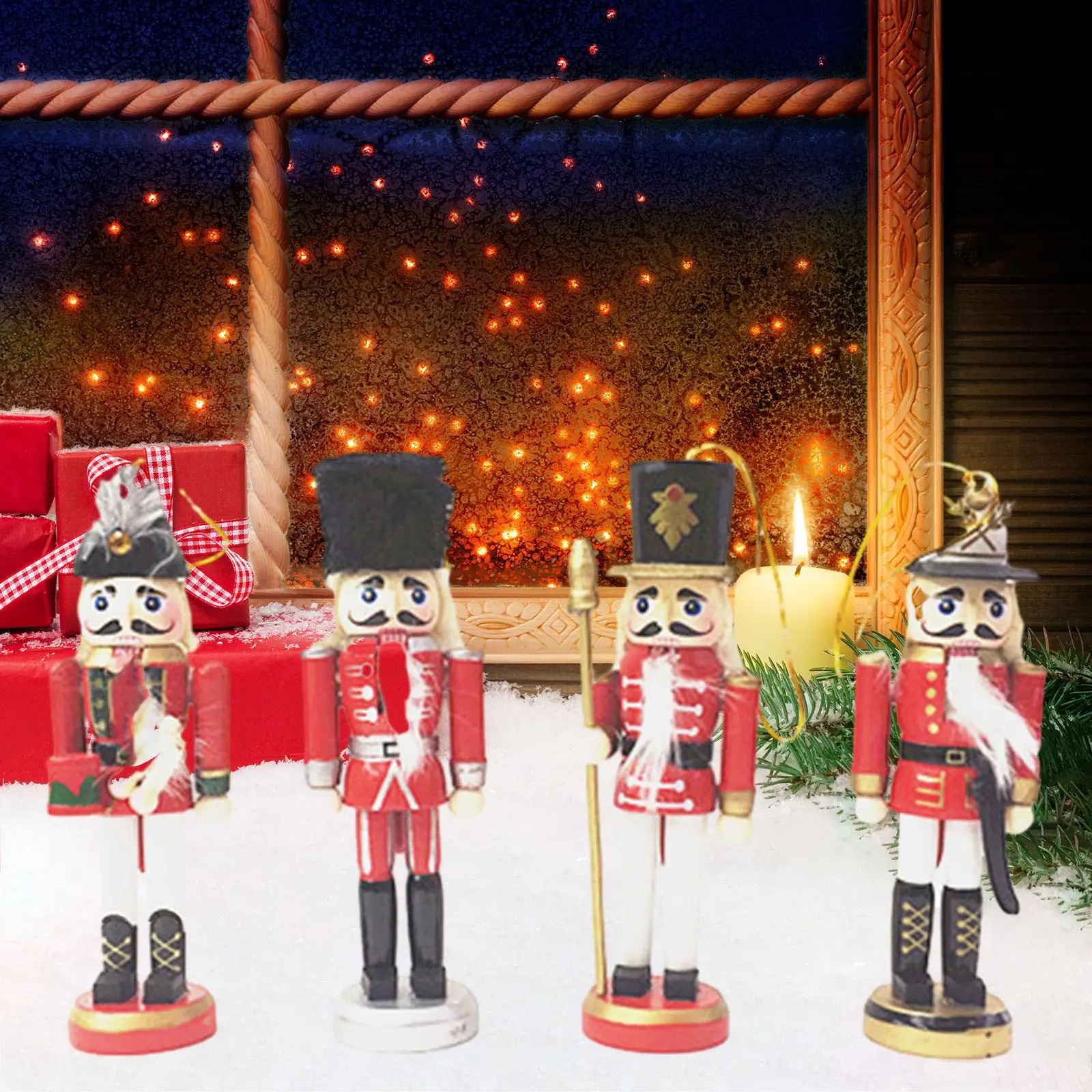 4x Christmas Nutcracker Hanging Decor Gift Creative Reusable Decorative Charm Xmas Tree Decor Xmas Tree Nutcracker Pendants