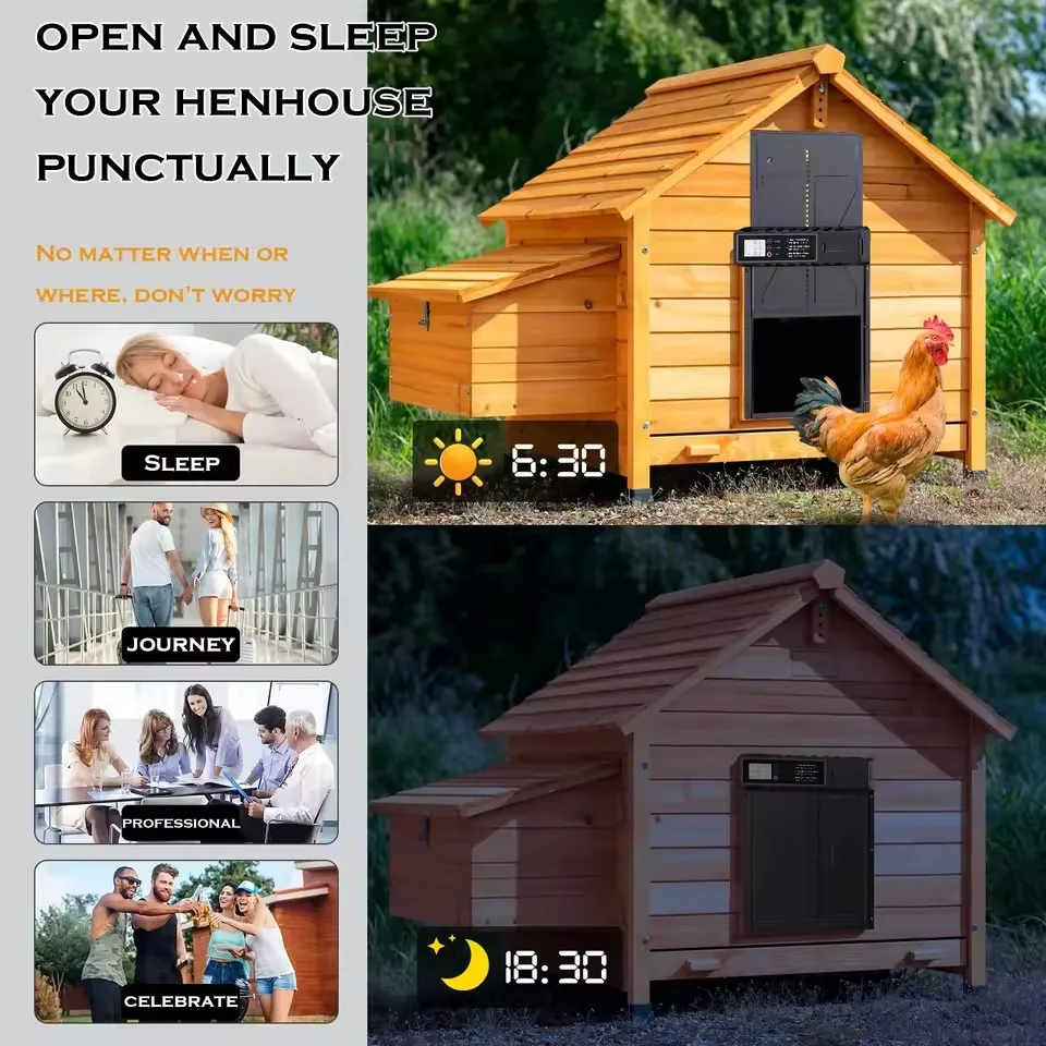 Puerta automática aluminio gallinero pollo pato con temporizador - imagen 3