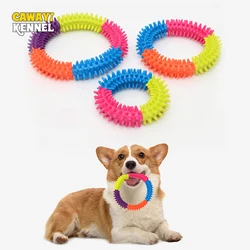 Juguete dental para perros - anillo de masticar TPR arcoíris