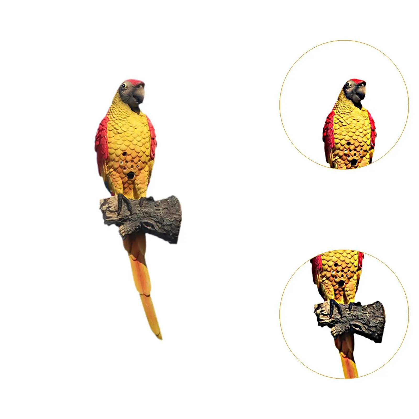 Talking Parrot Statue Tree Hanging Ornament for Outdoor Patio Decor Lightweight Resin