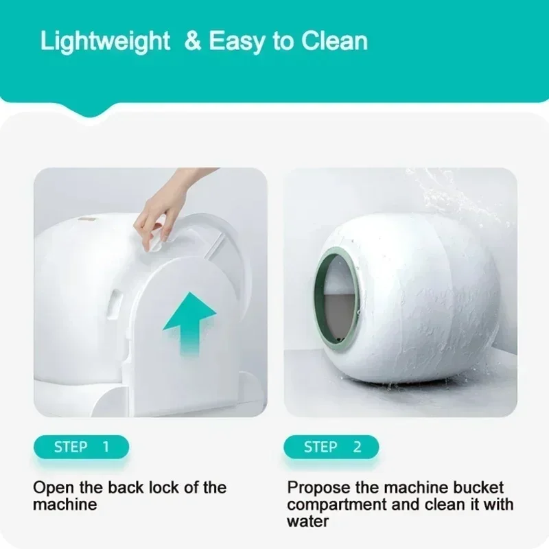 Tonepie-caja de arena automática para gatos, Control por aplicación autolimpiante, inodoro inteligente para gatos de 65L, desodorante eléctrico de iones, Tonepie Ti + desmontable - imagen 2