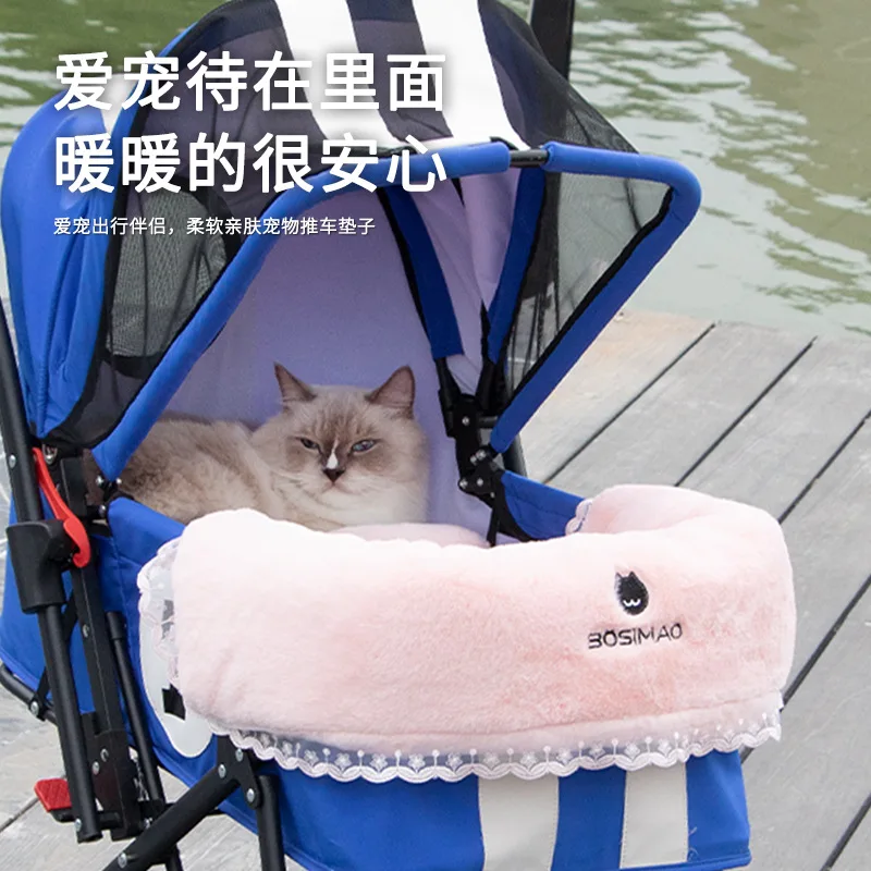 Almohadilla para carrito de mascotas, carrito para perros y gatos, cojín de asiento antisuciedad, almohada para el cuello, bufanda, almohadilla cómoda, productos para cojines de asiento para mascotas