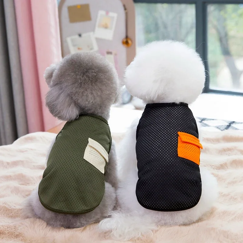 Chaleco para perros, ropa para perros pequeños, gatos, camiseta lisa de malla transpirable para cachorros, disfraz de Pug Chihuahua Yorkshire - imagen 4