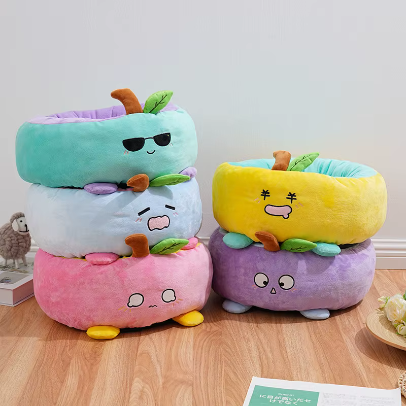 Cama redonda para gatos y perros - lavable y desmontable, felpa cálida