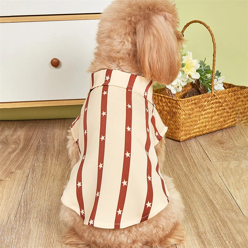 Spring Summer Pet Clothes Classic Stripes Puppy Dog Shirts for Small Dogs Yorkshire Schnauzer Fashion Soft Pets T-shirt Outfits - imagen 5