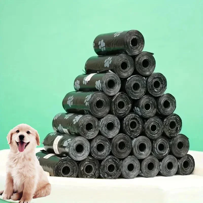 10 rollos de bolsas de basura para mascotas con estampado de patas, bolsas de basura para perros a prueba de fugas, bolsas para excrementos de perrito