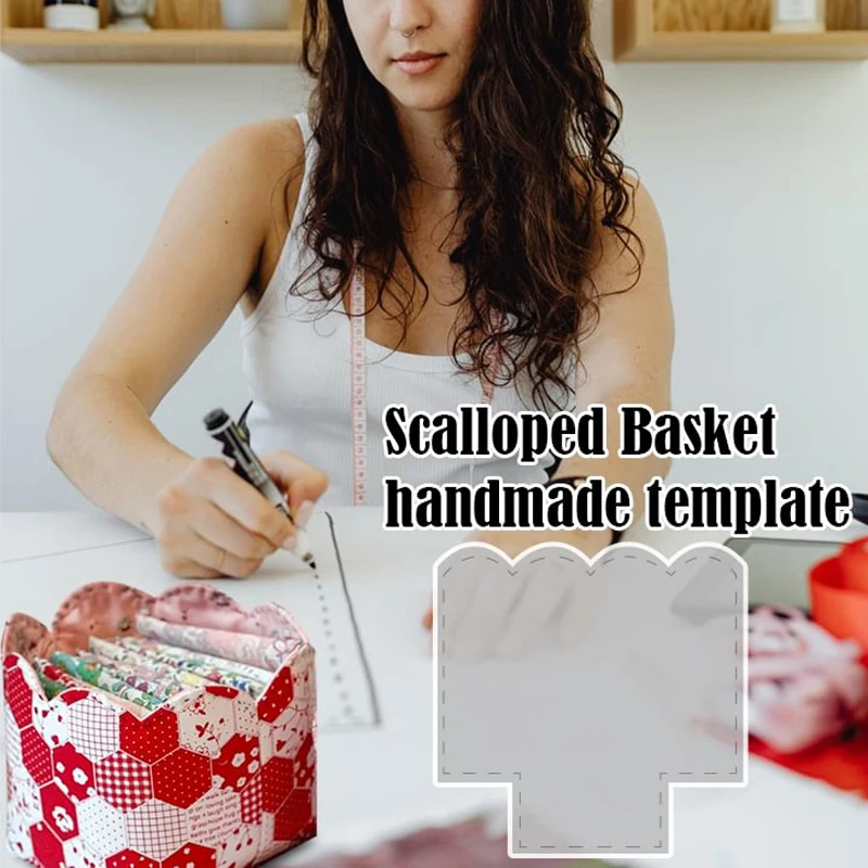 Plantilla para hacer cestas de almacenamiento de encaje, herramienta de plantilla de dibujo de reglas, plantilla de patrón de cesta de escritorio pequeña, herramienta de costura DIY de precisión reutilizable - imagen 4