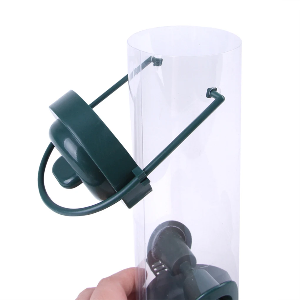 Alimentador de aves para mascotas, dispensador de comida colgante al aire libre, múltiples agujeros, alimentador automático de pájaros, herramienta de alimentación de pies para animales voladores, 1 unidad - imagen 4