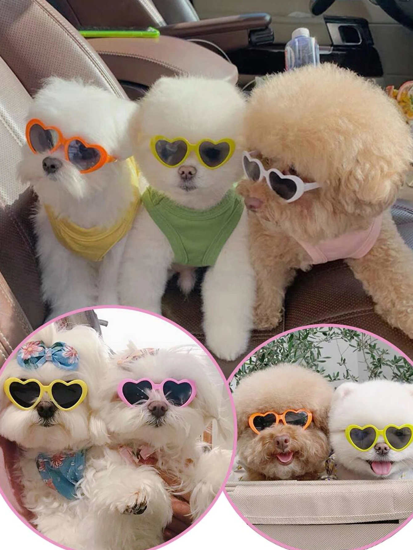 Gafas de sol corazón para gatos y perros mini – look divertido - imagen 2