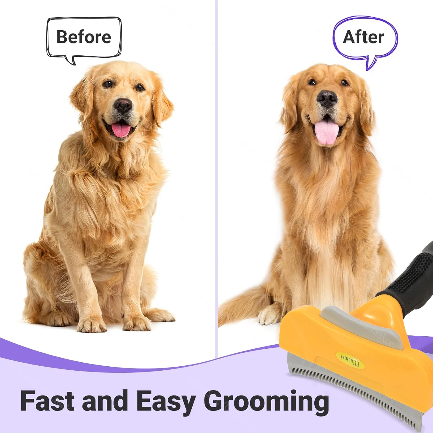 Herramienta de deshedding con cepillo para el cuidado de mascotas, reduce eficazmente el desprendimiento hasta un 90% para pelo corto, medio y largo, cepillo para perros