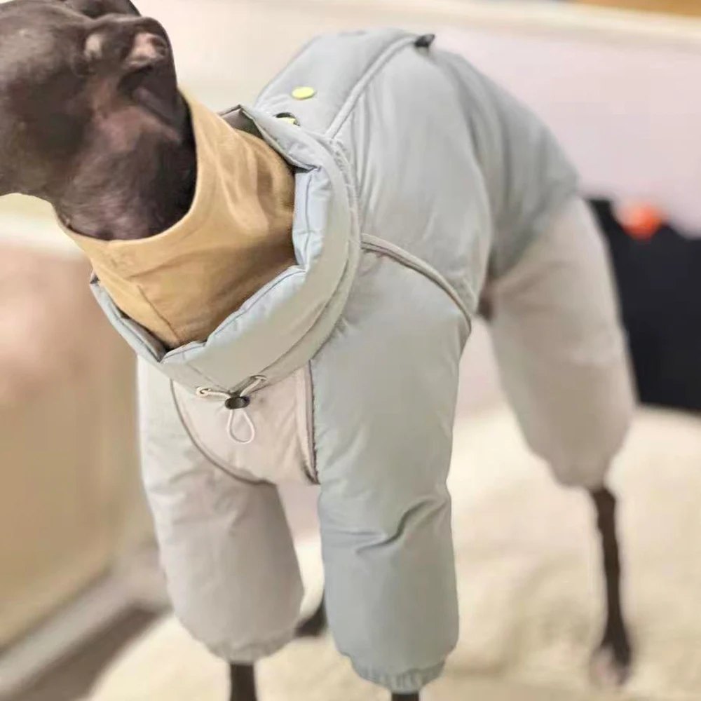 Manteau d'hiver en duvet de canard 90 blanc chaud pour petit lévrier italien, veste coupe-vent à col haut pour Whippet par temps froid - imagen 5
