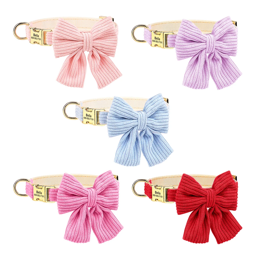Collar de perro personalizado con pajarita y grabado gratis elegante - imagen 5