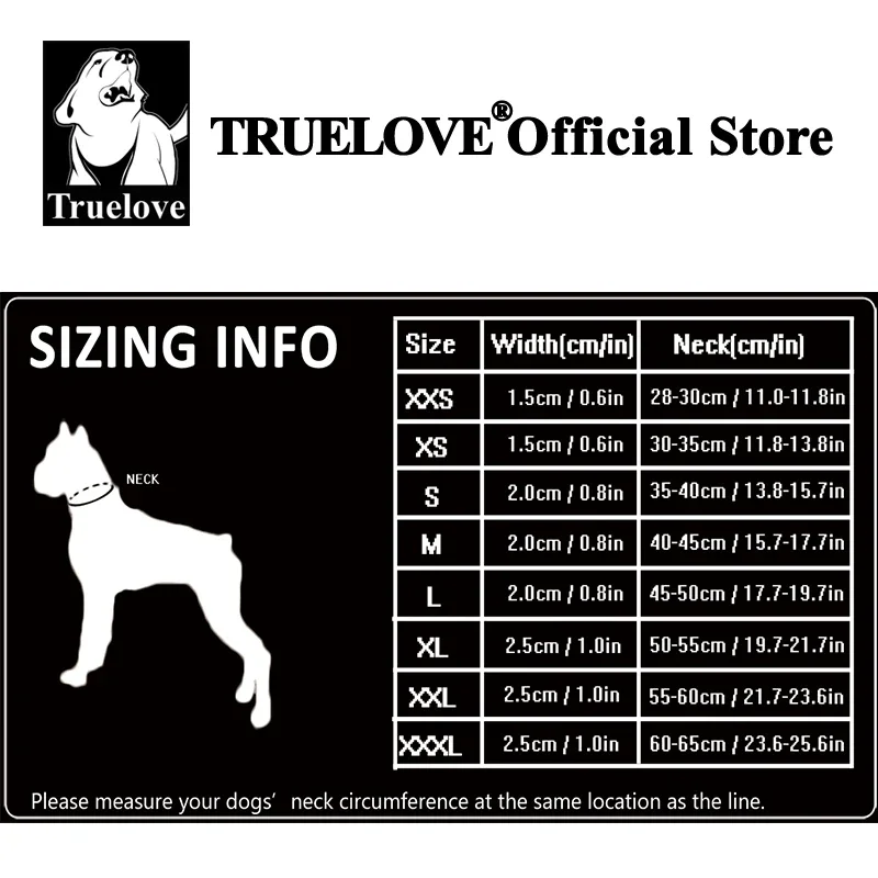 Truelove-Collar para perro mascota, correas ajustables de nailon, acolchado, suave, reflectante, duradero, entrenamiento resistente, personalizado, de lujo, TLC5011 - imagen 5