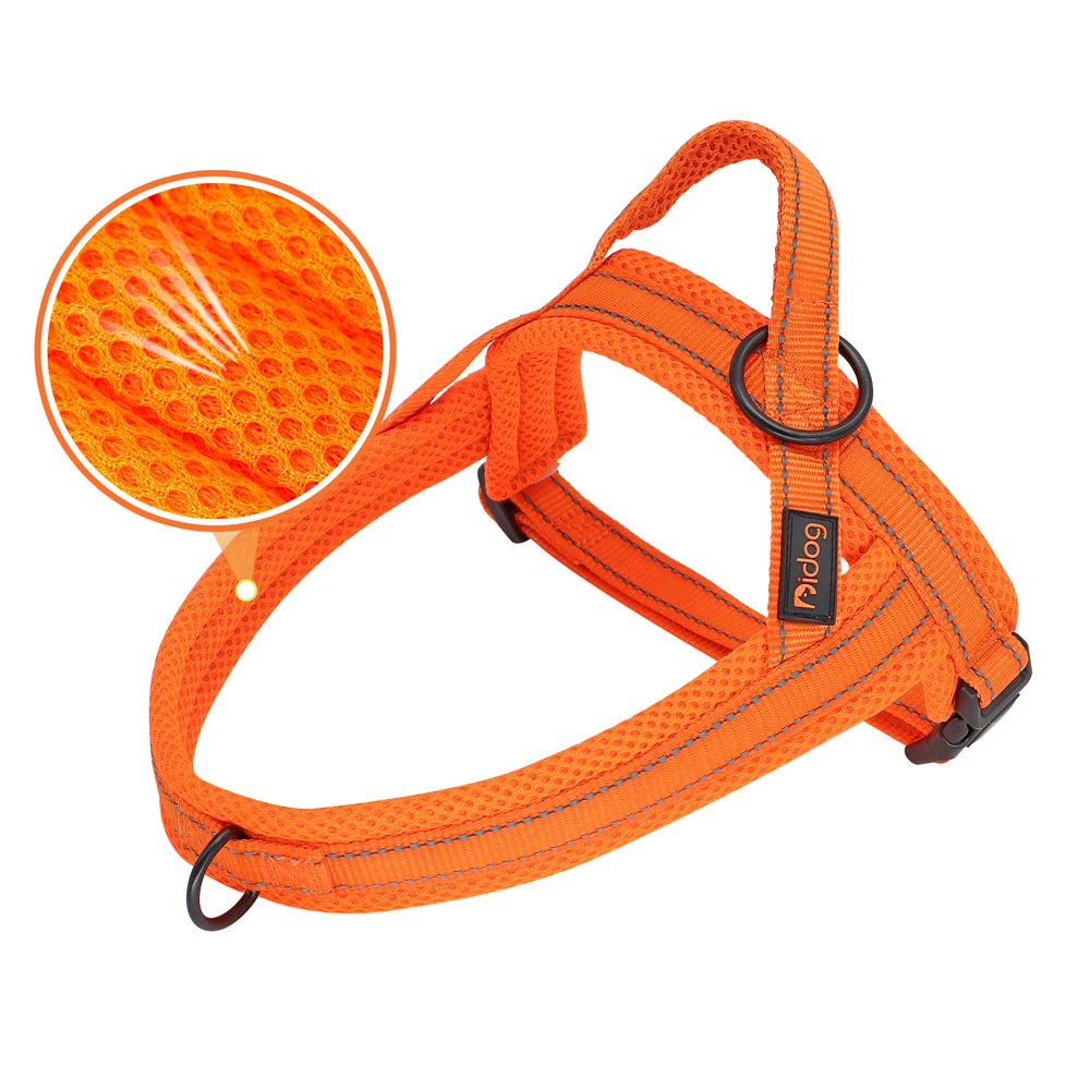 Arnés reflectante de nailon para Perro, chaleco ajustable para exteriores, sin tirones, para perros pequeños, medianos y grandes, Bulldog francés - imagen 2