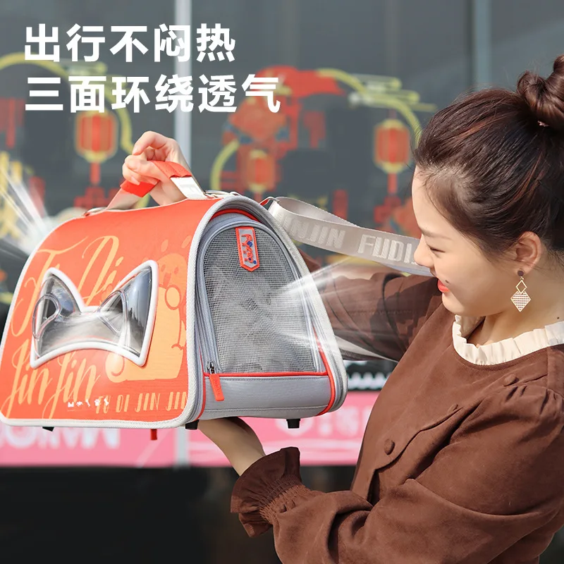 Bolsa para gatos portátil de invierno cálido viaje para mascotas bolsa para gatos de gran capacidad mochila cruzada para mascotas - imagen 3