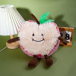 Juguete de peluche para perros en forma de manzana, juguete suave resistente a masticar chirriante para mascotas, lindo juguete molar para cachorros, perros pequeños y medianos,