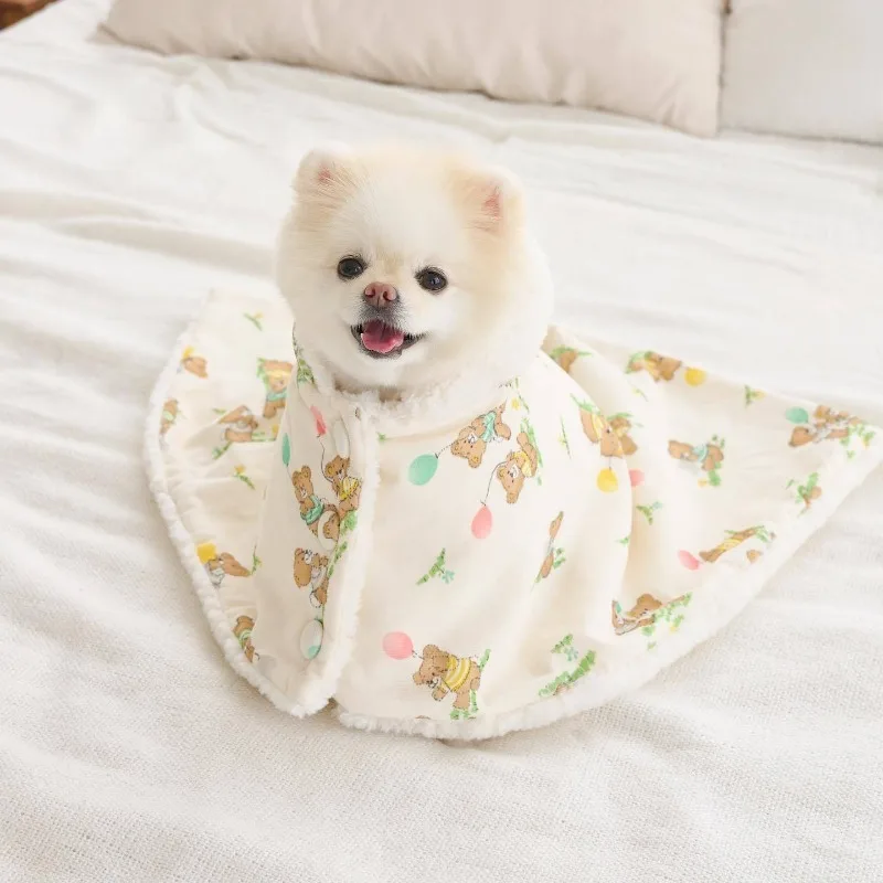 Moda INS bufanda de invierno oso conejo blanco manta cálida mascota perro cubierta de manto manta abrigo para dormir Sudadera con capucha regalos de Año Nuevo - imagen 4