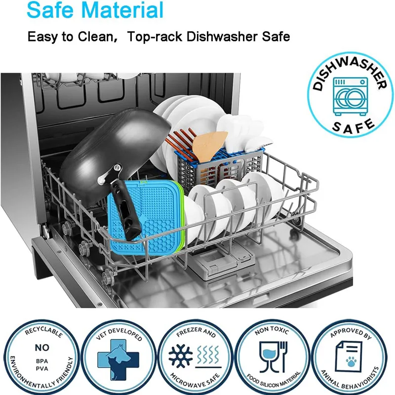 Alfombrillas para comederos lentos para perros, alfombrilla para lamer el aburrimiento, reducción de ansiedad, perfecta para alimentos, yogur, mantequilla de maní, alternativa para alimentación lenta, cuenco para perros - imagen 5