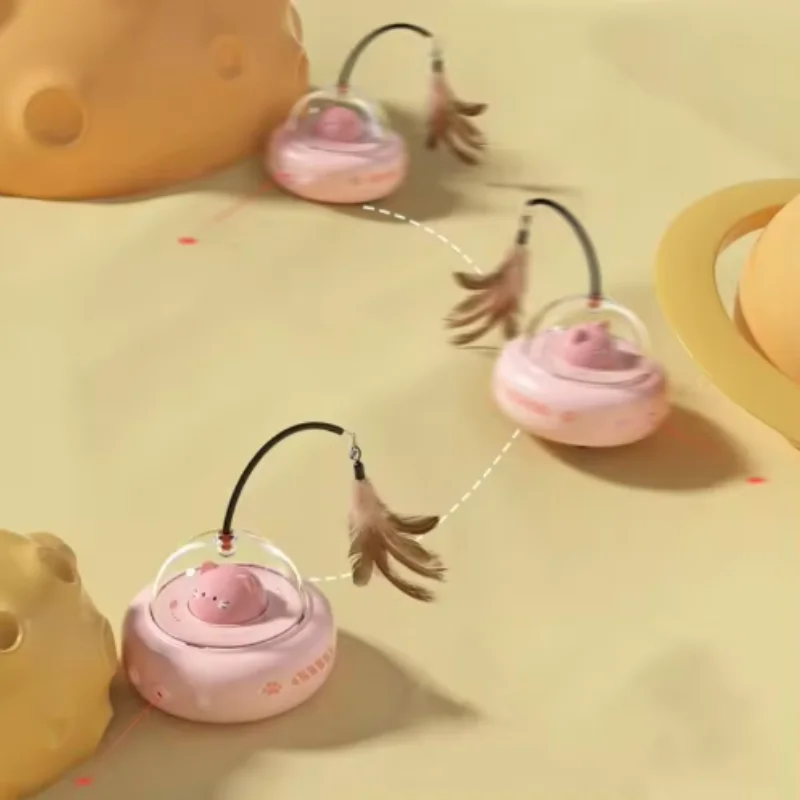 Juguete interactivo eléctrico para gatos, juguetes para mascotas con pluma, varita de rompecabezas para gatos, juguetes para mascotas con detección eléctrica recargable para entrenamiento de persecución - imagen 4