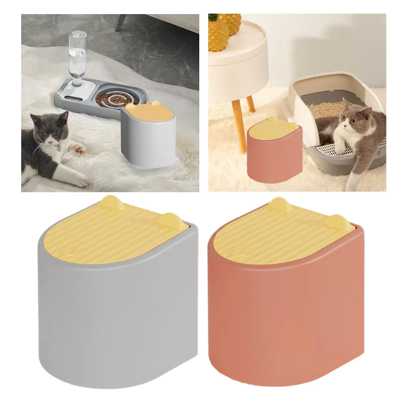 Cat Litter Trash Mini Trash Can with Lid Press Type Small Garbage Can Countertop Wastebasket for Bathroom Vanity Living Room