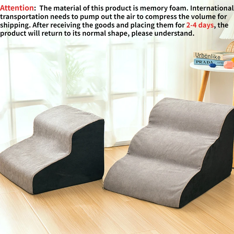 CAWAYI KENNEL Pet 2/3/4 escalones escaleras espuma viscoelástica sofá para perros escaleras para perros pequeños gato rampa escalera cama antideslizante escaleras suministros para mascotas - imagen 5