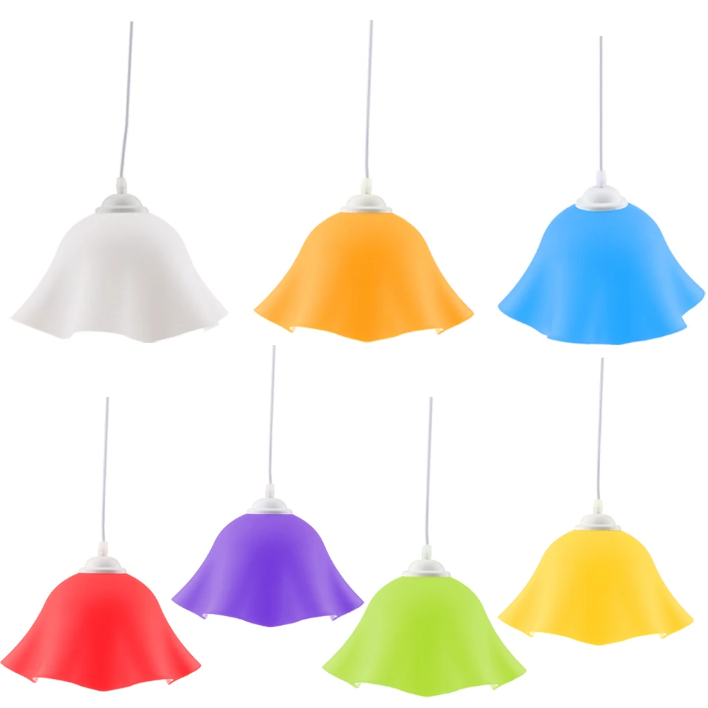 Lámpara de araña de PVC con forma de flor moderna, pantalla de luz de techo, cubierta de sombra, accesorio de iluminación colgante, decoración para el hogar, Bar y cafetería, 7 colores - imagen 3