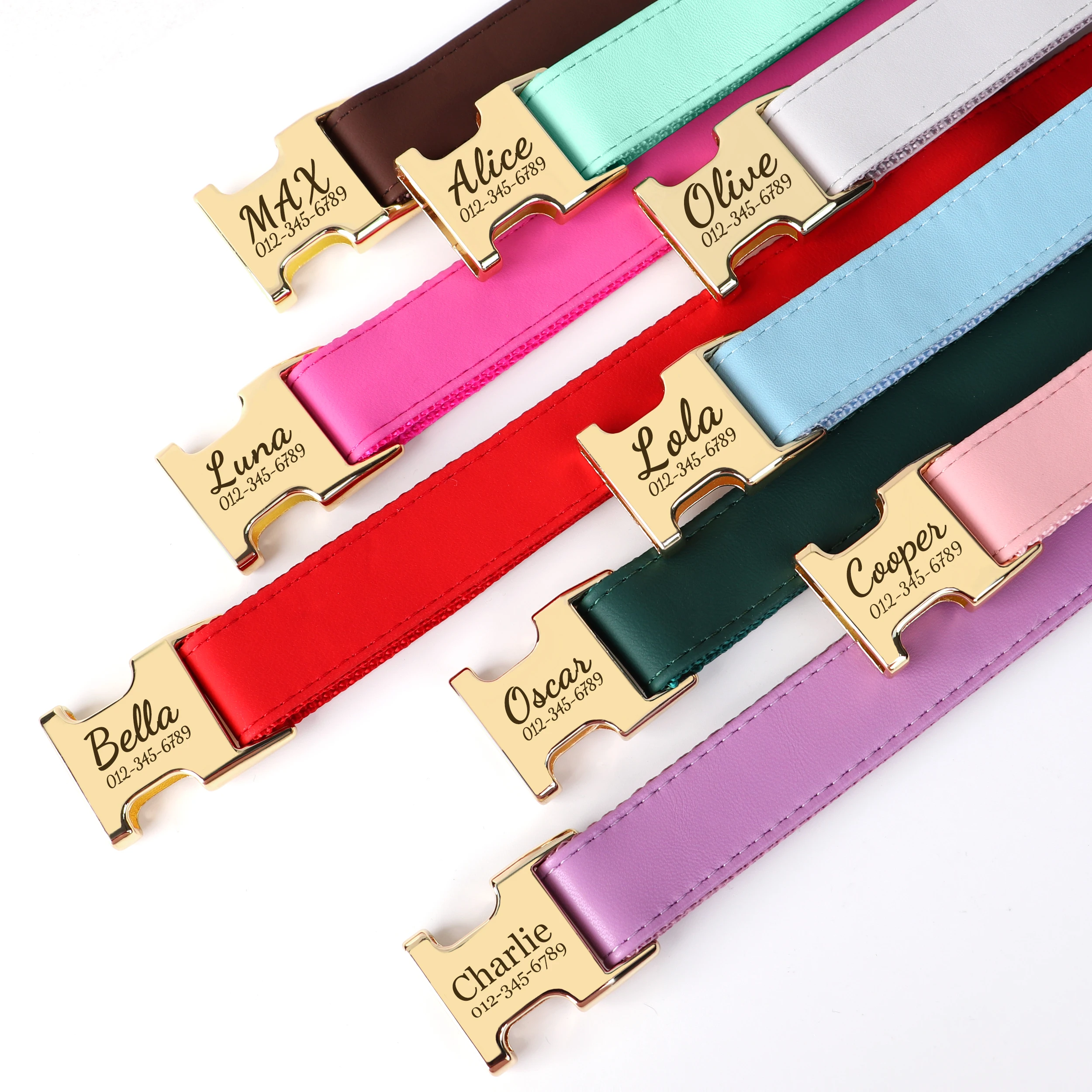 Collar de perro personalizado, collares de cuero PU para perro, grabado gratis, Collar con hebilla de identificación para mascotas, antipérdida para perros pequeños, medianos y grandes, Bulldog - imagen 3