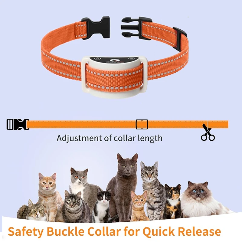 Nuevo Collar antigolpes para gatos con control remoto, Collar de entrenamiento para gatos 4 en 1 con Auto Anti-Meow, pitido, vibración, choque de seguridad, 4 modos para gatos - imagen 5