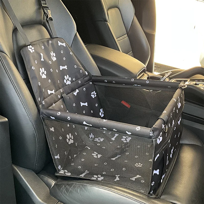 Cinturón de seguridad antiarañazos personalizado de lujo, funda de asiento de coche Oxford impermeable de malla plegable, estilo moderno, cómodo para gatos y perros - imagen 2