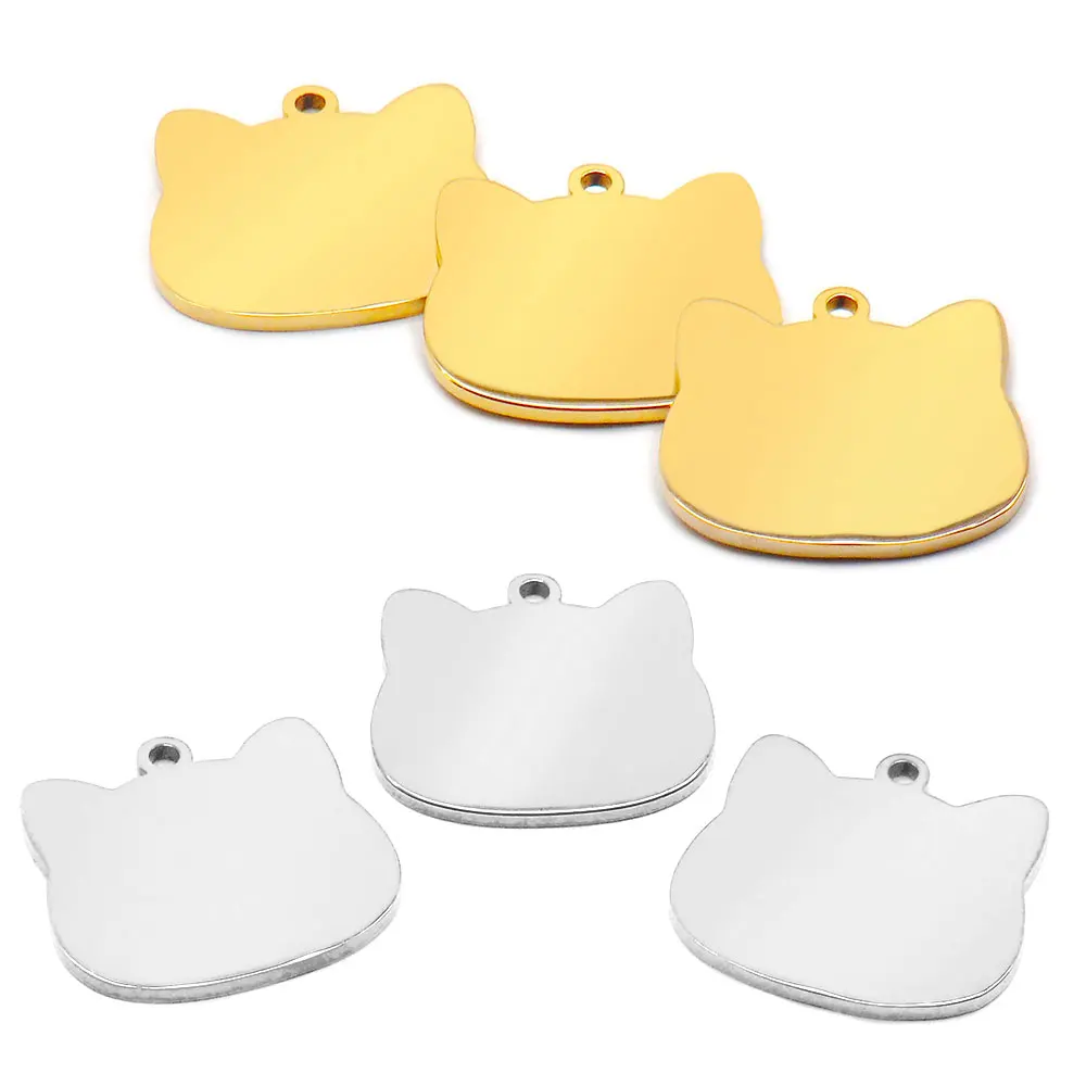 Etiquetas de identificación de acero inoxidable de alta calidad para perro, Collar COLGANTE para gato, joyería con espejo, accesorios para Collar de Mascota, 100 Uds. - imagen 5