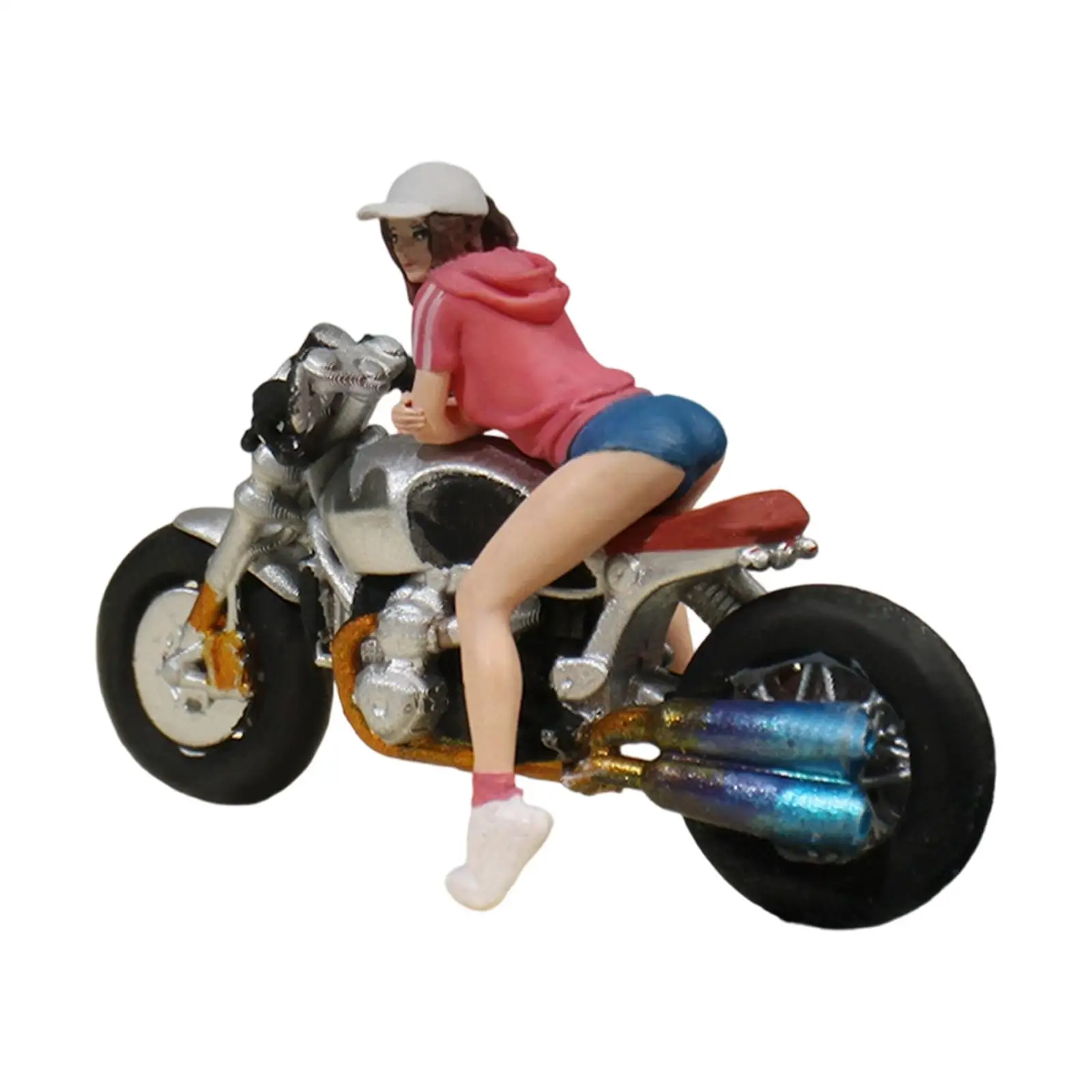 1/64 Scale Miniature Figure Motorcycle Rider Dollhouse Accessories Model 1/64 Scale Miniature Figure Motorcycle Rider Dollhouse Accessories Model