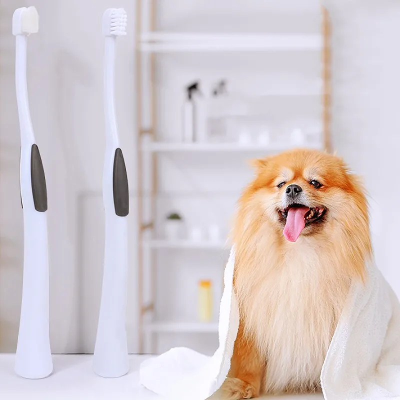 Cepillo de dientes para perros, cuidado bucal para gatos, cepillo de dientes para mascotas, cepillo de cabeza pequeña para limpieza de dientes de perros, cepillos de dientes de pelo suave para perros, suministros para mascotas - imagen 4